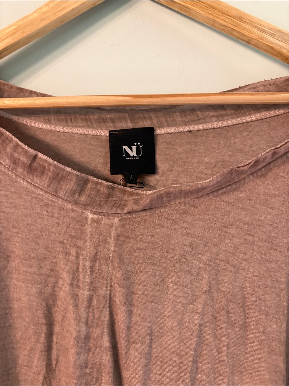 New Nu Denmark Brown Tye Dyed Top Knit Sleeve Large View 2